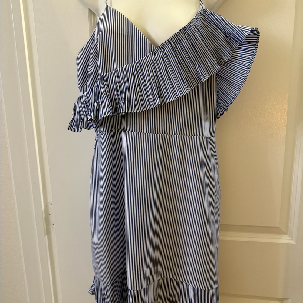 Lucy Paris Striped Blue and White Dress